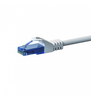 Cat6a internetkabel 0,50m wit 100% koper - onafgeschermd