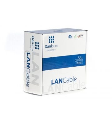 DANICOM Cat5e internetkabel voor buiten op rol 305m solid zwart PE (Fca) -  onafgeschermd