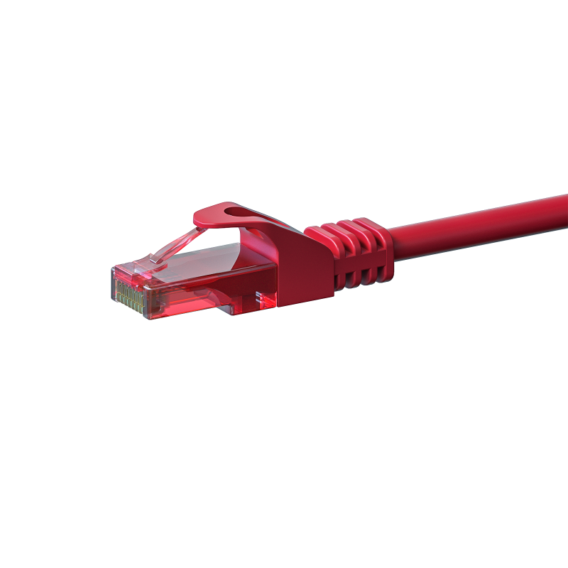 Cat6 internetkabel 0,25m rood 100% koper - onafgeschermd