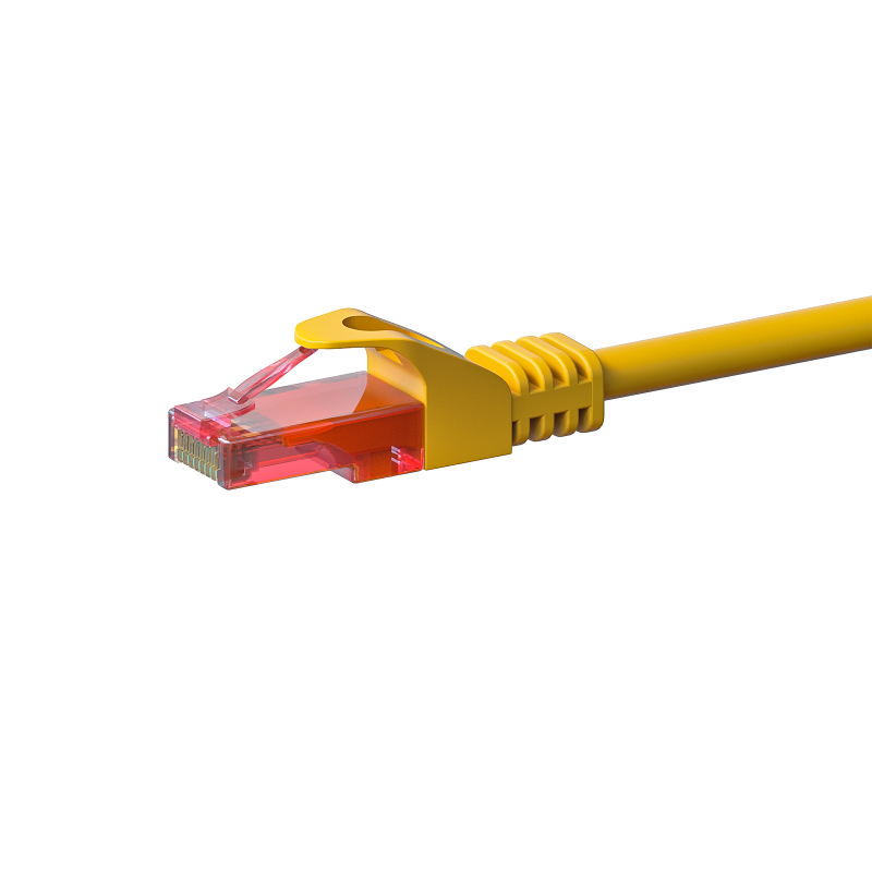 Cat6 internetkabel 3m geel 100% koper - onafgeschermd