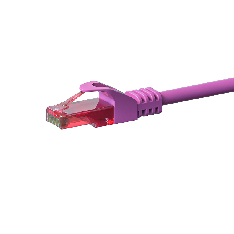 Cat6 internetkabel 1m roze 100% koper - onafgeschermd