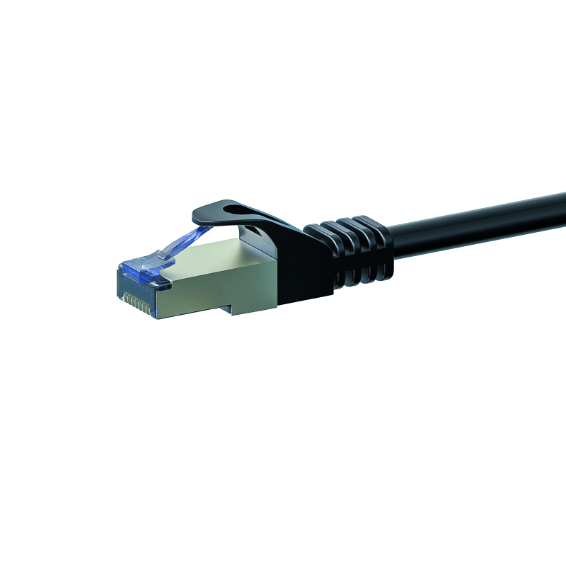 Cat6a internetkabel 1m zwart 100% koper - extra afgeschermd