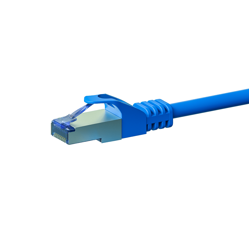 Cat6a internetkabel 0,50m blauw 100% koper - extra afgeschermd