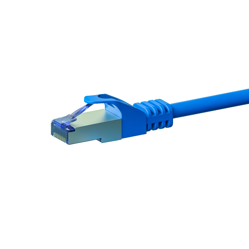 Cat6a internetkabel 10m blauw 100% koper - extra afgeschermd