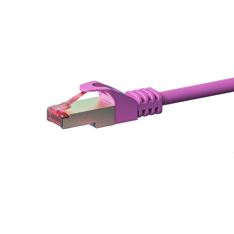 Cat6 internetkabel 0,25m roze 100% koper - extra afgeschermd