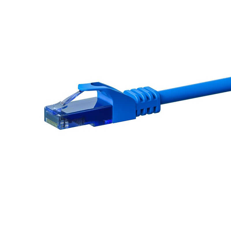 Cat6a internetkabel 2m blauw 100% koper - onafgeschermd