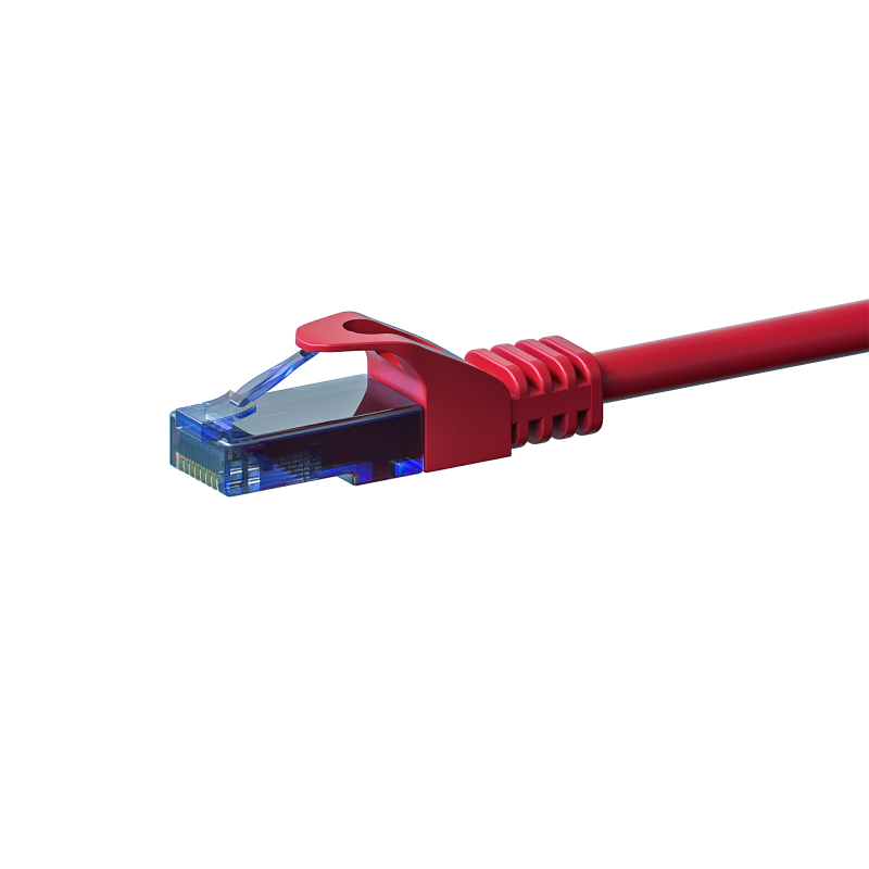 Cat6a internetkabel 1m rood 100% koper - onafgeschermd