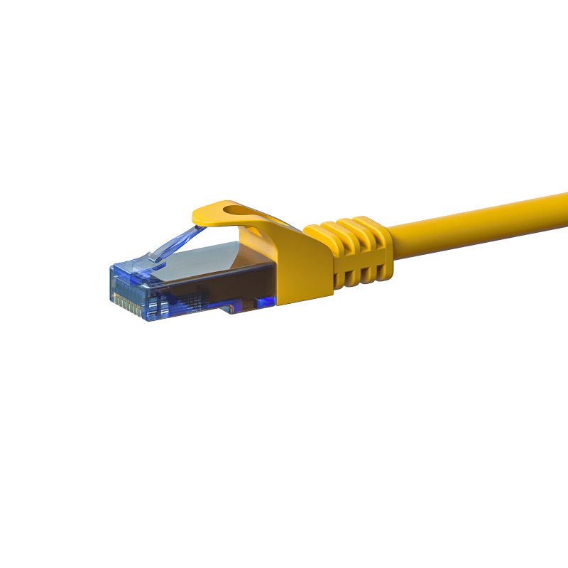 Cat6a internetkabel 0,50m geel 100% koper - onafgeschermd