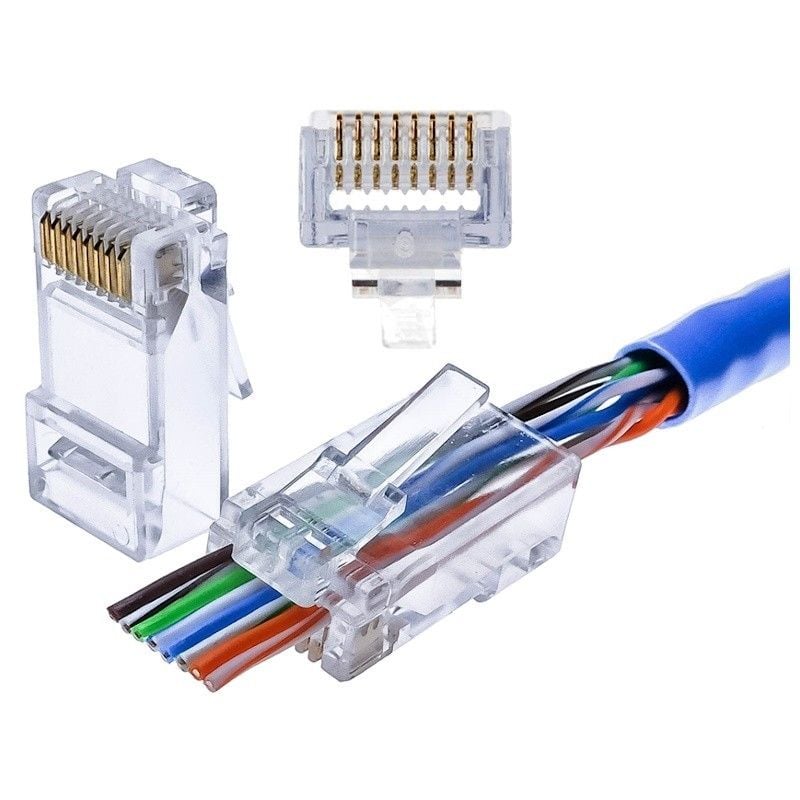 CAT6 doorsteek connector RJ45 pass through - unshielded - voor soepele kern